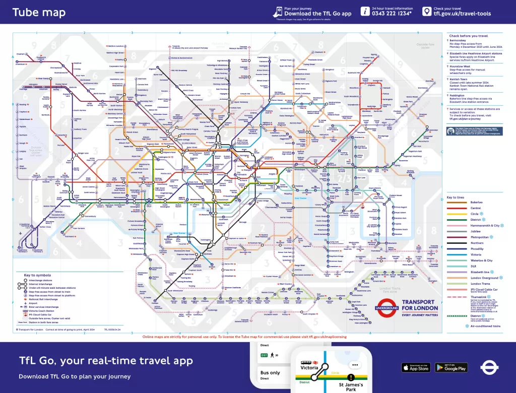 Metro Londyn mapa PDF